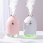 Wholesale USB Cool Mini Princess Crown Mist Humidifier with 7 Color LED Night Light, Auto Shut-Off, and Quiet Operation (Pink)